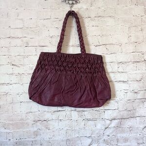 HOBO Maroon Braided Tote